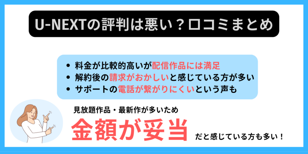 U-NEXT 評判 まとめ
