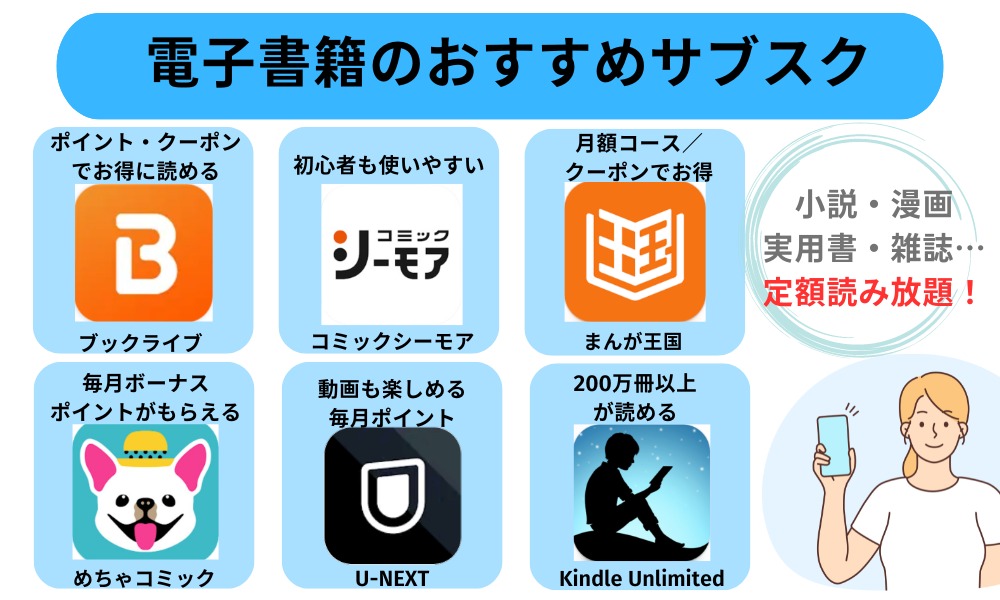 電子書籍のおすすめサブスク