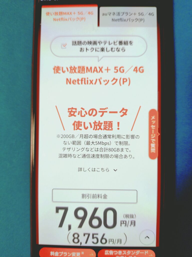 au×Netflixパック