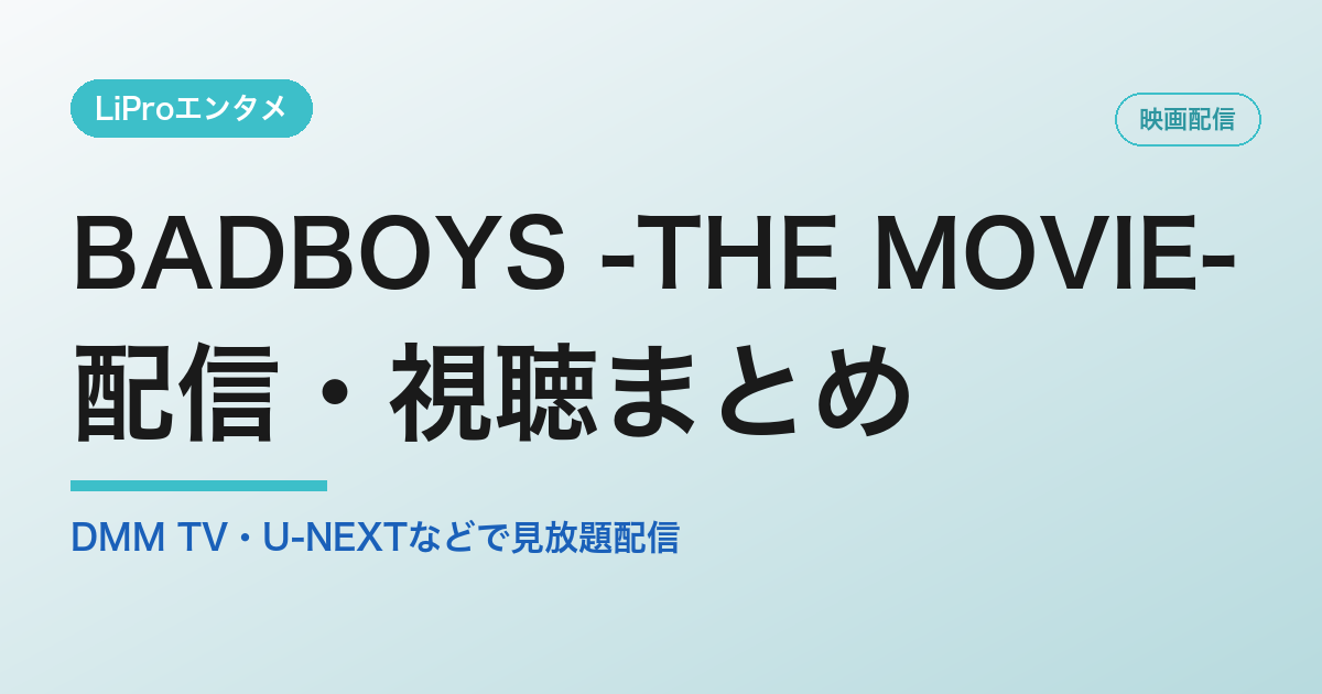 BADBOYS -THE MOVIE-の配信・視聴方法