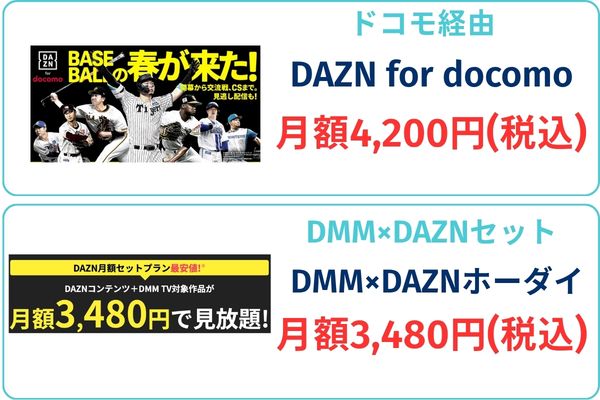 DAZN for docomoとDMM×DAZNホーダイ