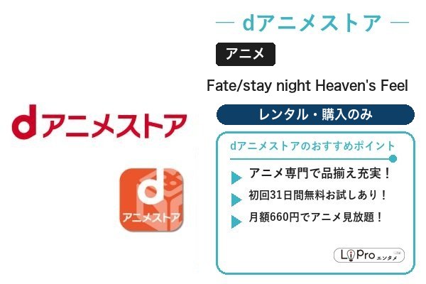 dアニメストア｜劇場版Fate/stay night Heaven's Feelをレンタルで視聴（初回31日間無料お試しあり）