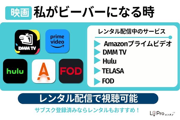 私がビーバーになる時 Amazonプライムビデオ DMM TV Hulu TELASA FODでレンタル配信