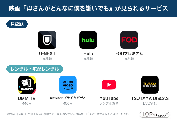 母さんがどんなに僕を嫌いでも 配信状況