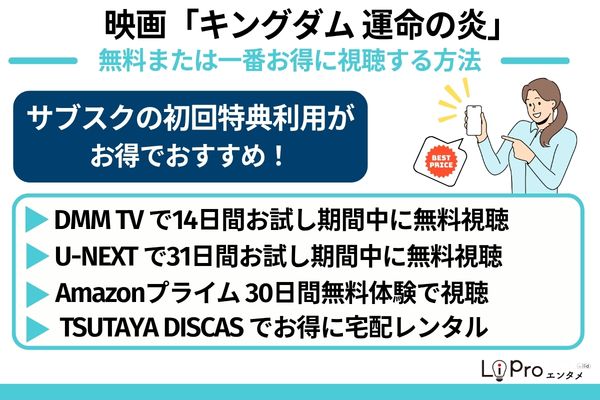 映画『キングダム 運命の炎』を無料で視聴する方法