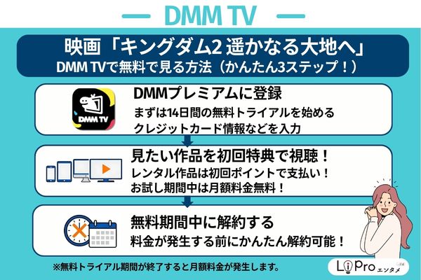キングダム2 遥かなる大地へ DMM TV 14日間お試し期間中に無料視聴