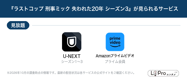 ラストコップ 刑事ミック シーズン3 配信状況