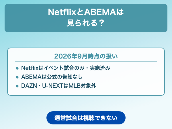 MLB 2026 Netflix ABEMA