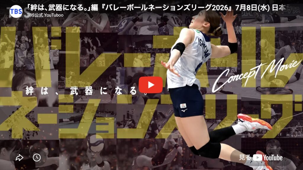 ネーションズリーグ 2026 TBS公式 YouTuboo