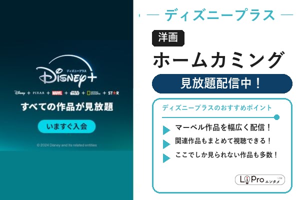 ディズニープラス スパイダーマン/ヴェノム『ホームカミング』の配信状況バナー