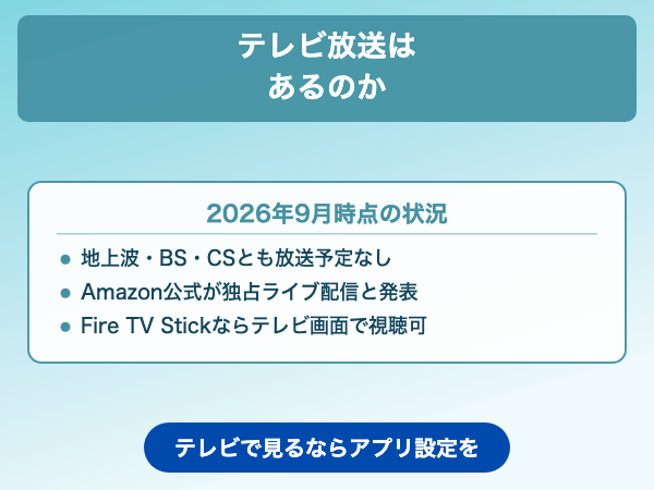 那須川天心vs井上拓真 テレビ放送
